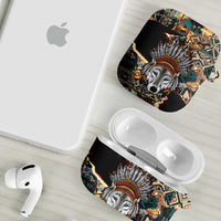 Native American Navajo Wolf AirPods Case Grunge Pattern
