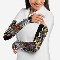 Native American Navajo Wolf Arm Sleeves Grunge Pattern