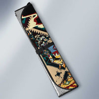 Native American Navajo Wolf Auto Sun Shade Grunge Pattern