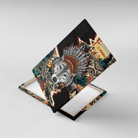 Native American Navajo Wolf Canvas Wall Art Grunge Pattern