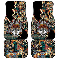 Native American Navajo Wolf Car Mats Grunge Pattern