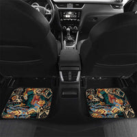 Native American Navajo Wolf Car Mats Grunge Pattern