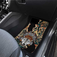 Native American Navajo Wolf Car Mats Grunge Pattern