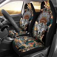 Native American Navajo Wolf Car Seat Cover Grunge Pattern