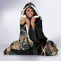 Native American Navajo Wolf Hooded Blanket Grunge Pattern