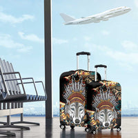 Native American Navajo Wolf Luggage Cover Grunge Pattern