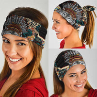 Native American Navajo Wolf Neck Gaiter Grunge Pattern