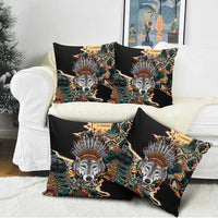 Native American Navajo Wolf Pillow Cover Grunge Pattern