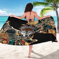 Native American Navajo Wolf Sarong Grunge Pattern