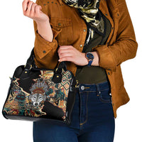 Native American Navajo Wolf Shoulder Handbag Grunge Pattern