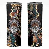 Native American Navajo Wolf Skinny Tumbler Grunge Pattern