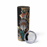 Native American Navajo Wolf Skinny Tumbler Grunge Pattern