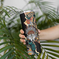 Native American Navajo Wolf Skinny Tumbler Grunge Pattern
