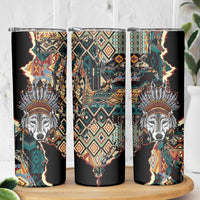 Native American Navajo Wolf Skinny Tumbler Grunge Pattern