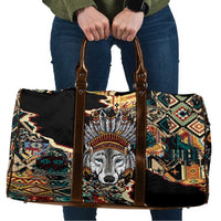 Native American Navajo Wolf Travel Bag Grunge Pattern