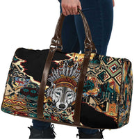 Native American Navajo Wolf Travel Bag Grunge Pattern