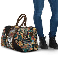 Native American Navajo Wolf Travel Bag Grunge Pattern