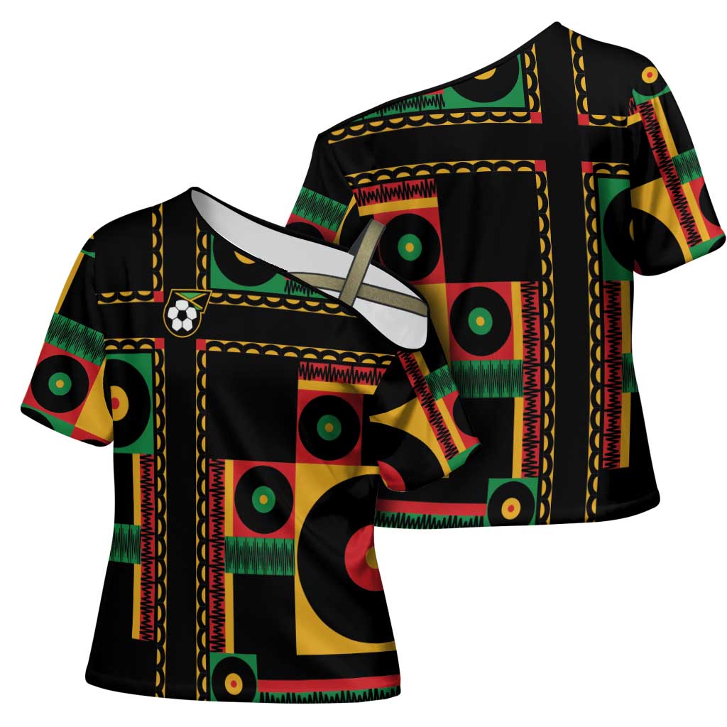 Jamaica Soccer 2026 Cross Shoulder Shirt Reggae Stylized