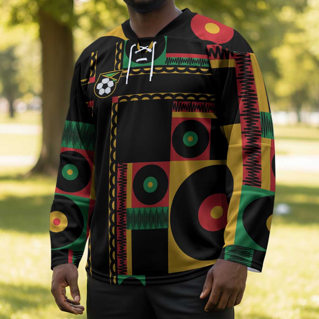 Jamaica Soccer 2026 Hockey Jersey Reggae Stylized