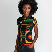 Jamaica Soccer 2026 Women Polo Shirt Reggae Stylized