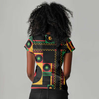 Jamaica Soccer 2026 Women V-Neck T-Shirt Reggae Stylized