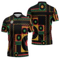 Jamaica Soccer 2026 Zipper Polo Shirt Reggae Stylized