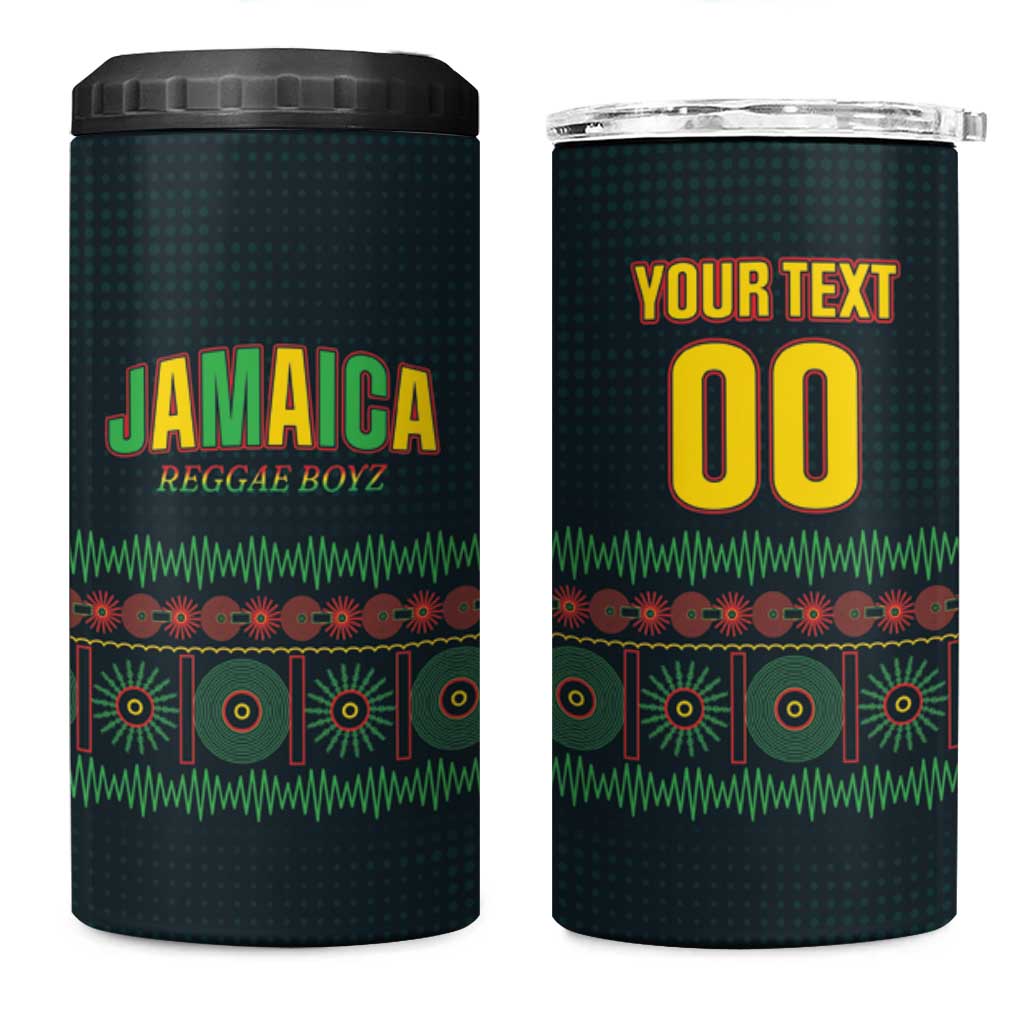 Custom Soccer 2026 Jamaica 4 in 1 Can Cooler Tumbler Reggae Music Spirit