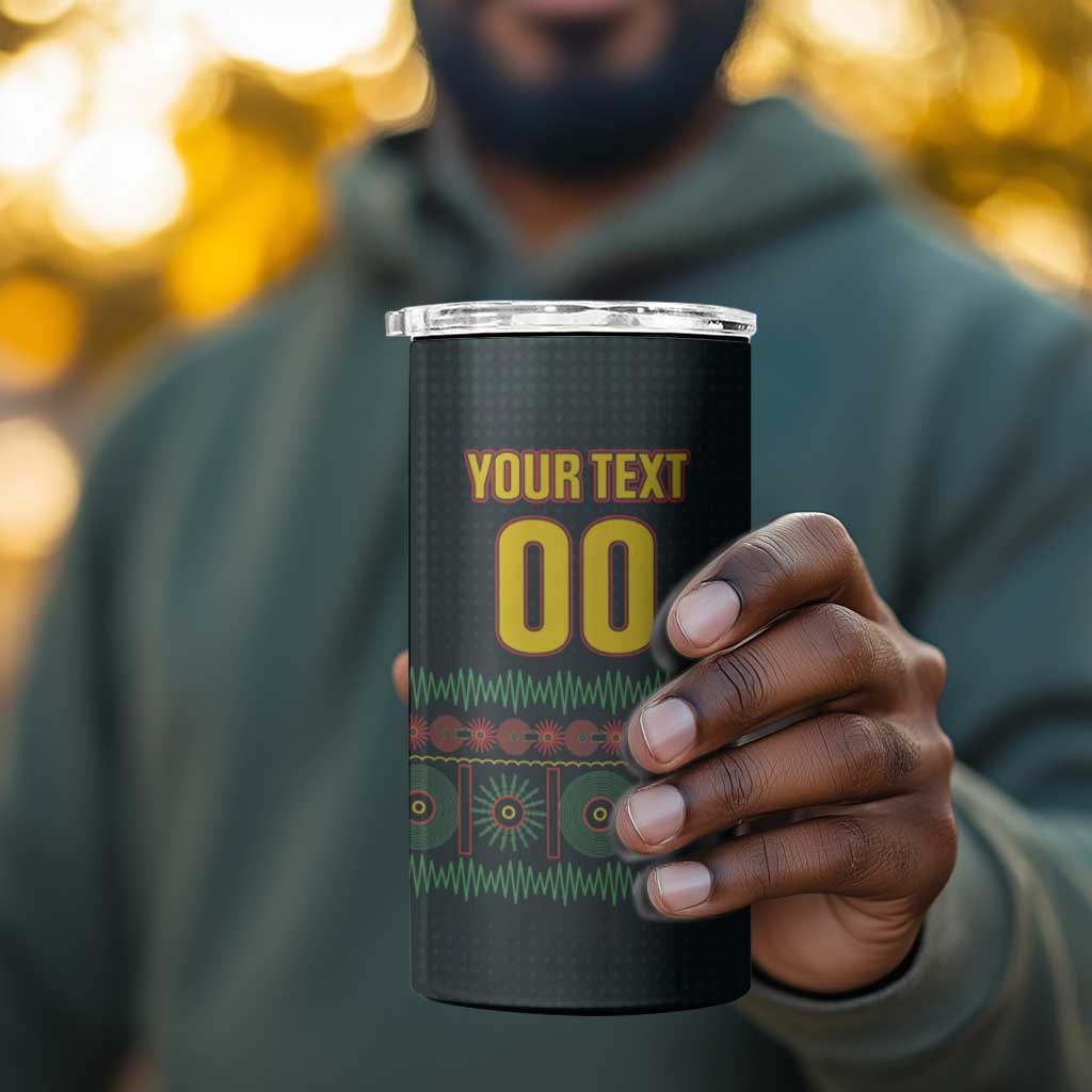 Custom Soccer 2026 Jamaica 4 in 1 Can Cooler Tumbler Reggae Music Spirit