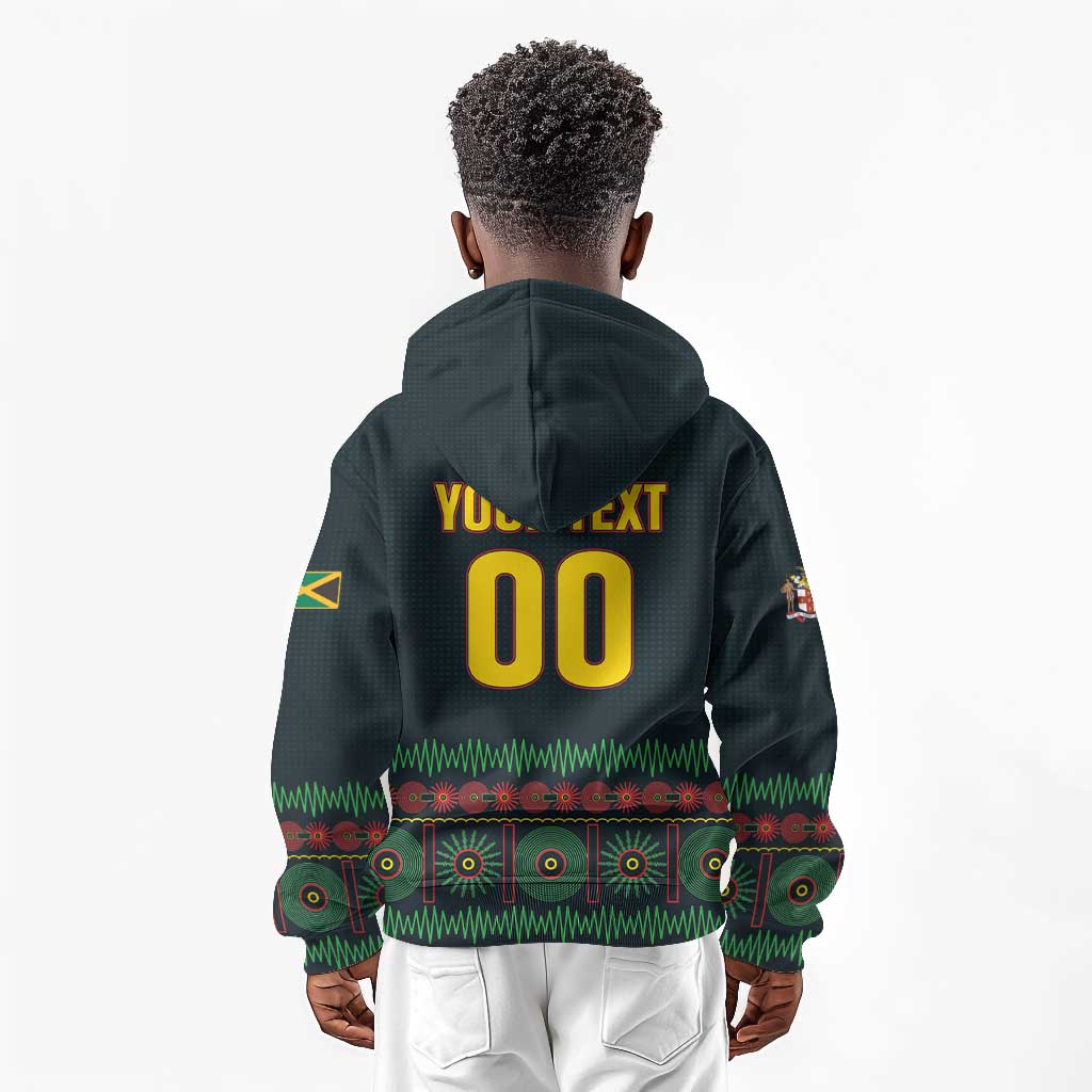 Custom Soccer 2026 Jamaica Kid Hoodie Reggae Music Spirit