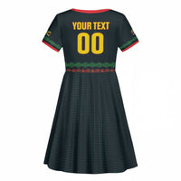 Custom Soccer 2026 Jamaica Kid Short Sleeve Dress Reggae Music Spirit