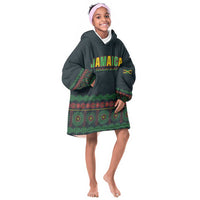 Custom Soccer 2026 Jamaica Kid Wearable Blanket Hoodie Reggae Music Spirit