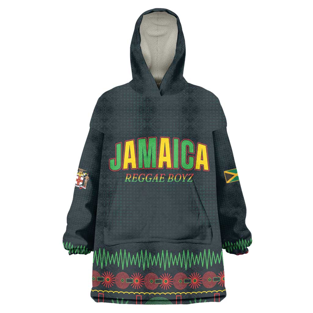 Custom Soccer 2026 Jamaica Kid Wearable Blanket Hoodie Reggae Music Spirit