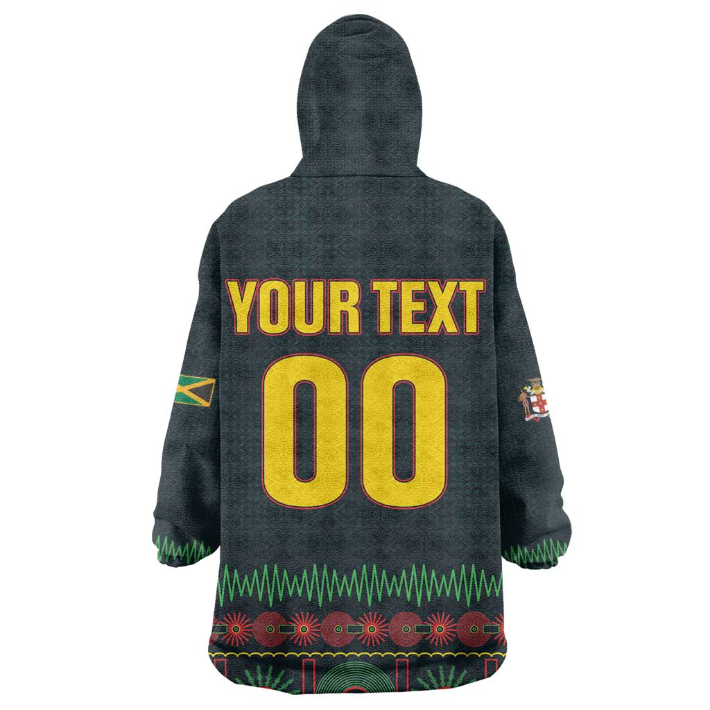 Custom Soccer 2026 Jamaica Kid Wearable Blanket Hoodie Reggae Music Spirit