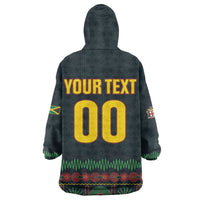 Custom Soccer 2026 Jamaica Kid Wearable Blanket Hoodie Reggae Music Spirit