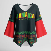 Custom Soccer 2026 Jamaica Kimono Sleeve Blouse Reggae Music Spirit