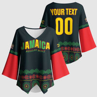 Custom Soccer 2026 Jamaica Kimono Sleeve Blouse Reggae Music Spirit