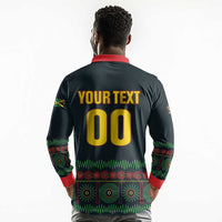 Custom Soccer 2026 Jamaica Long Sleeve Polo Shirt Reggae Music Spirit