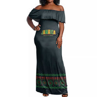 Custom Soccer 2026 Jamaica Off Shoulder Maxi Dress Reggae Music Spirit