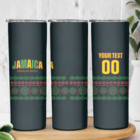 Custom Soccer 2026 Jamaica Skinny Tumbler Reggae Music Spirit