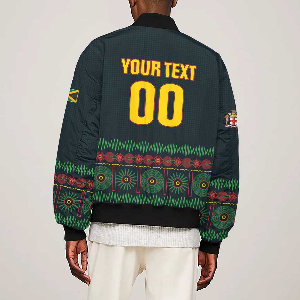 Custom Soccer 2026 Jamaica Sleeve Zip Bomber Jacket Reggae Music Spirit