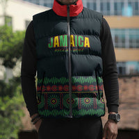 Custom Soccer 2026 Jamaica Sleeveless Puffer Jacket Reggae Music Spirit