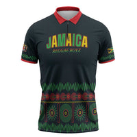 Custom Soccer 2026 Jamaica Zipper Polo Shirt Reggae Music Spirit