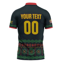 Custom Soccer 2026 Jamaica Zipper Polo Shirt Reggae Music Spirit
