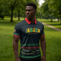 Custom Soccer 2026 Jamaica Zipper Polo Shirt Reggae Music Spirit