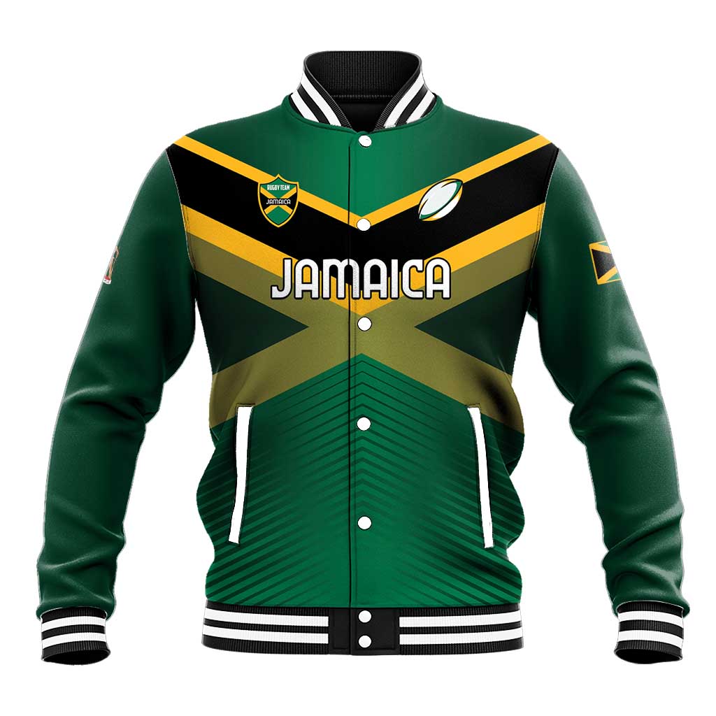 Custom Rugby Jamaica Baseball Jacket Reggae Warriors Go Champions