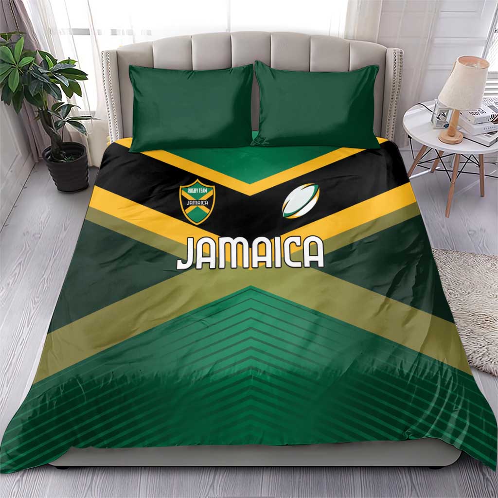 Rugby Jamaica Bedding Set Reggae Warriors Go Champions