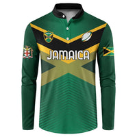 Custom Rugby Jamaica Button Sweatshirt Reggae Warriors Go Champions