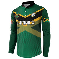 Custom Rugby Jamaica Button Sweatshirt Reggae Warriors Go Champions