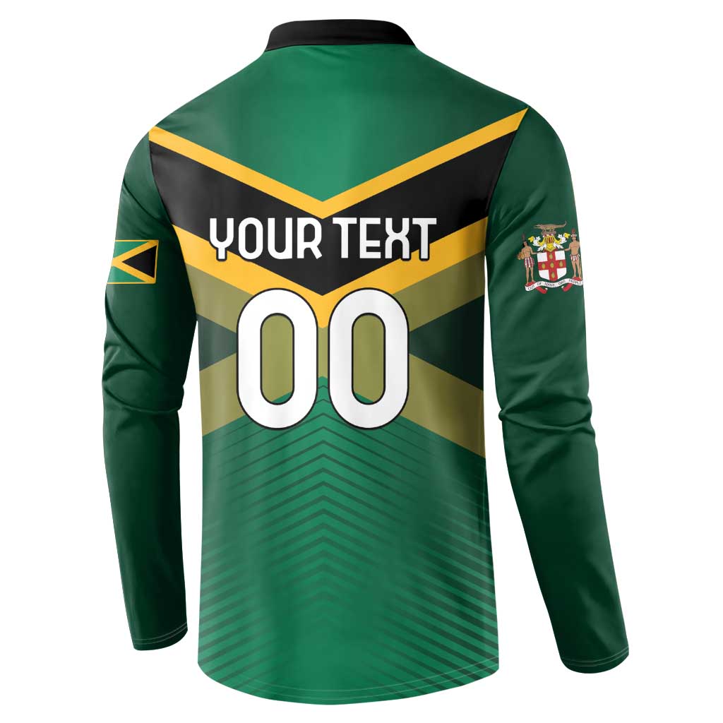 Custom Rugby Jamaica Button Sweatshirt Reggae Warriors Go Champions