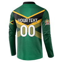 Custom Rugby Jamaica Button Sweatshirt Reggae Warriors Go Champions